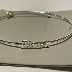 silver plated adjustable blessed  bracelet